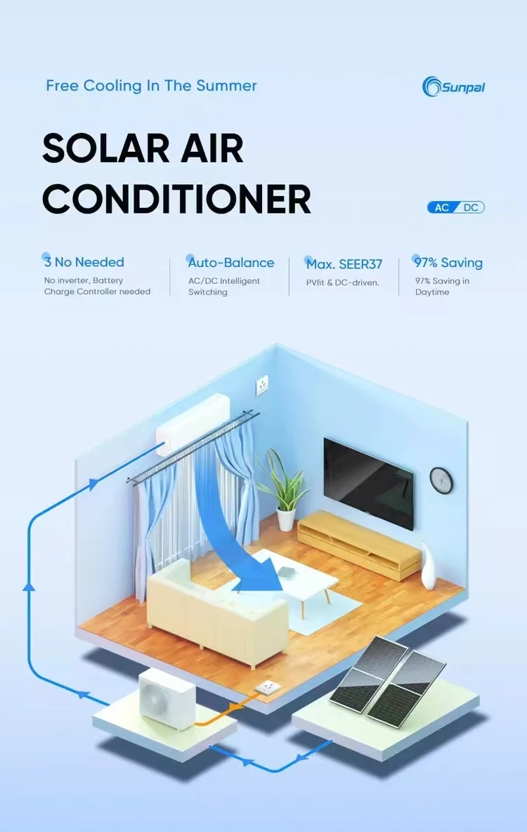 AC/DC 9000BTU solar air conditioner system  on grid  for everything