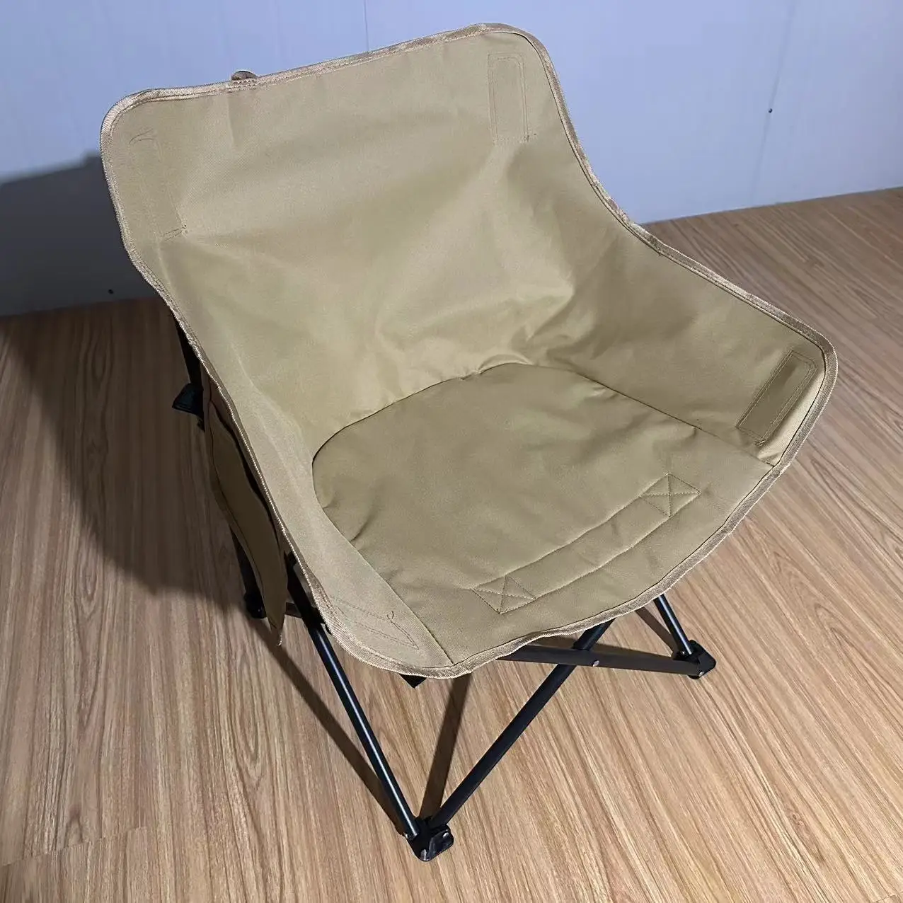 Outdoor Camping High Back Moon Chair Folding Portable Metal Picnic Chair With Carrying Bag For Camp Travel Beach Hiking