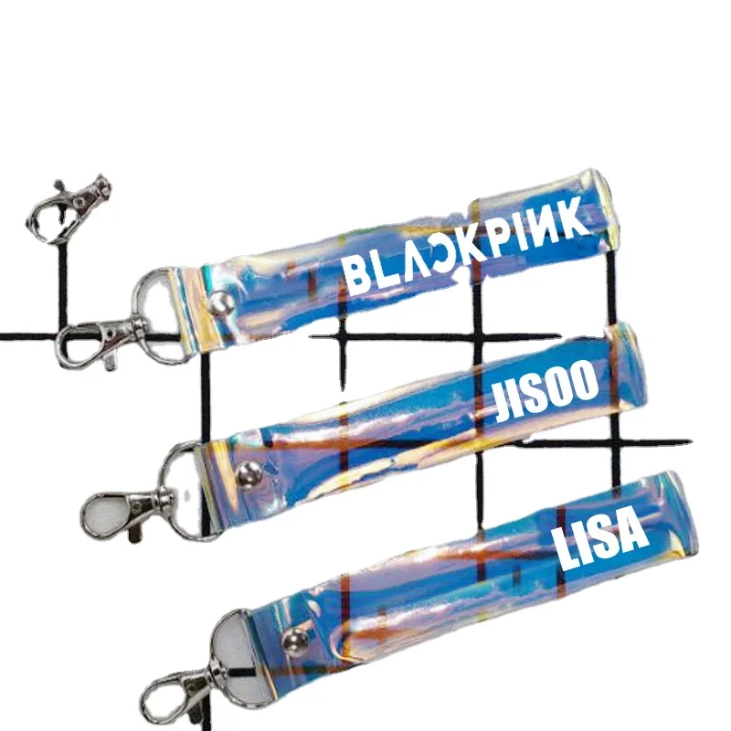 2021 New Products Holographic Material PVC Cell Phone Keychain With Custom LOGO