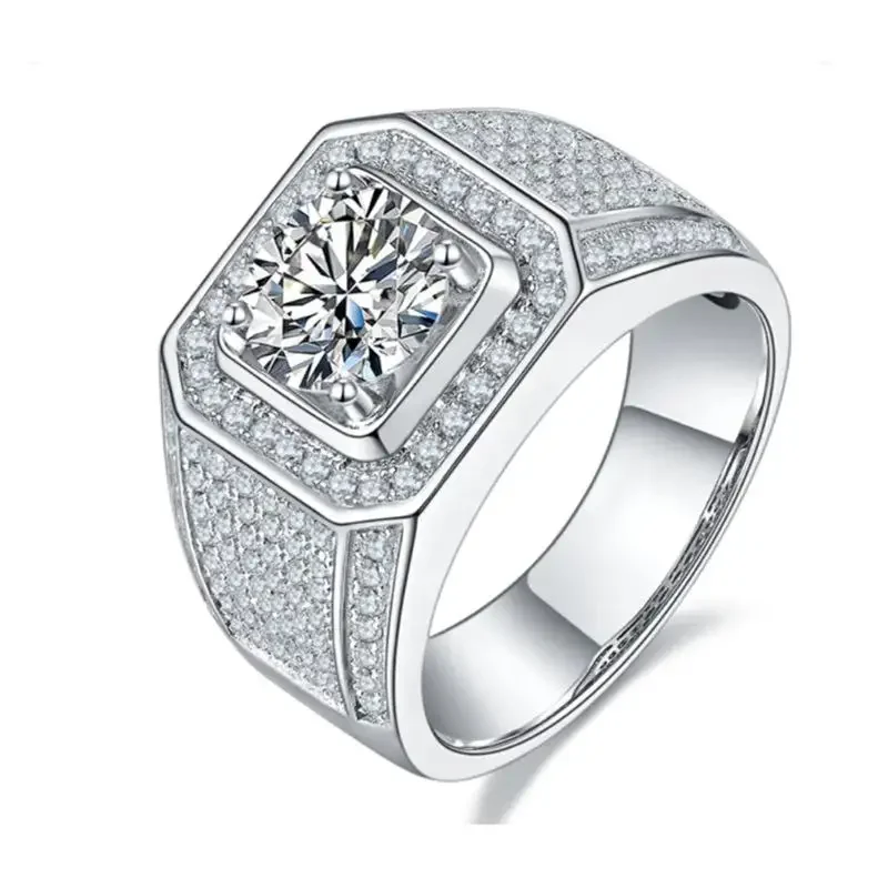luxury Hiphop Men Women Fine Jewelry Iced Out 10k Gold  VVS Moissanite Diamond Star Ring With GRA Certificate