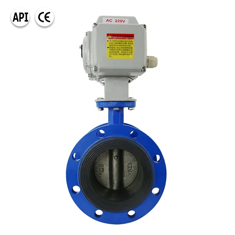 Bundor 4 Inch PN10/16 electric actuator flange type butterfly valve for water