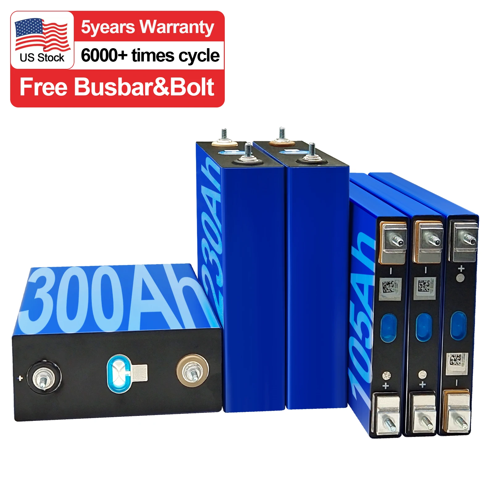 Batterie 3.2v Lifepo4 Cell 100Ah 105Ah 120Ah 200Ah 230Ah 280Ah 300Ah 320Ah Lifepo4 Batterie Lifepo4 12V 24V 48V Solar Storage