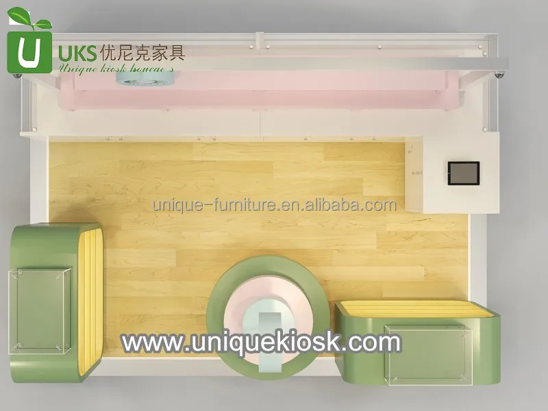 Warm Color Toy Kiosk Cute Toy Shop Furniture Kids Toy Kiosk in Mall Design for Sale