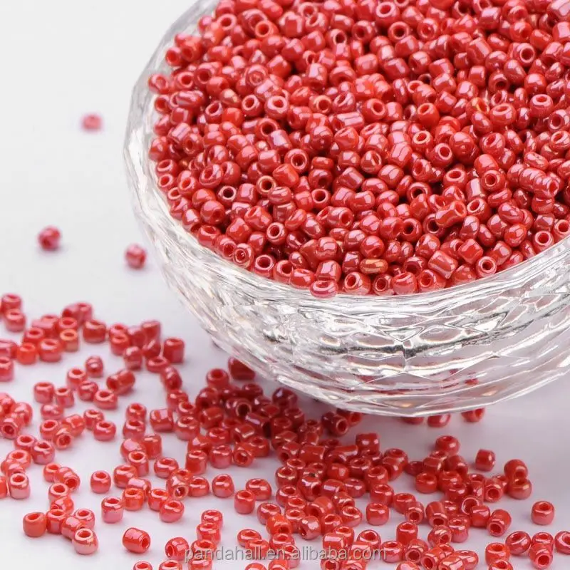Wholesale selling Pandahall 12/0 Lustered Opaque Color Jewelry Glass Seed Beads