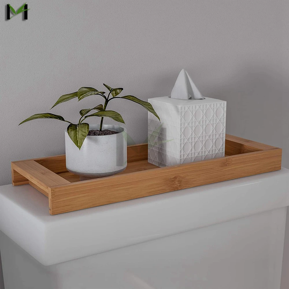 Bamboo Bathroom Vanity Tray, Counter Tray, Bamboo Serving Tray for Bathroom and Home/Homex_BSCI Factory