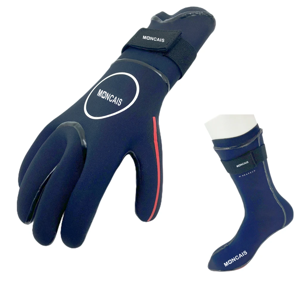 Hot Selling Dry diving socks Adjustable Glued Seam 3.5mm 5mm Neoprene Watersports Surfing Diving Gloves MONCAIS