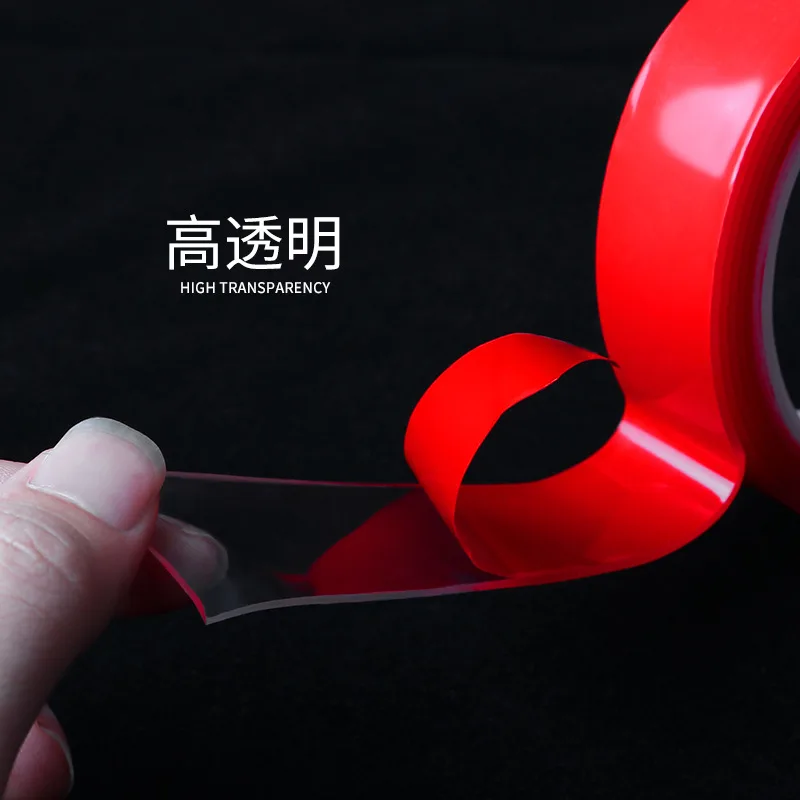 Сверхпрочная прочная Клейкая прозрачная акриловая двусторонняя клейкая лента из полиэстера