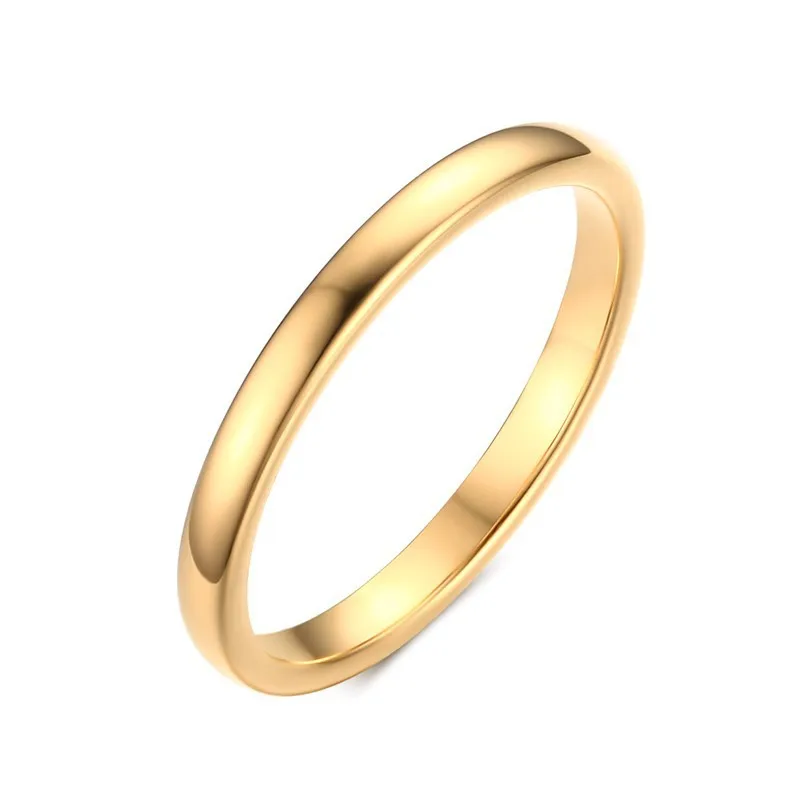 Engraved Simple Personality 18 Carat Gold Wedding Rings Stainless Steel Couple Wedding Rings Jewelry