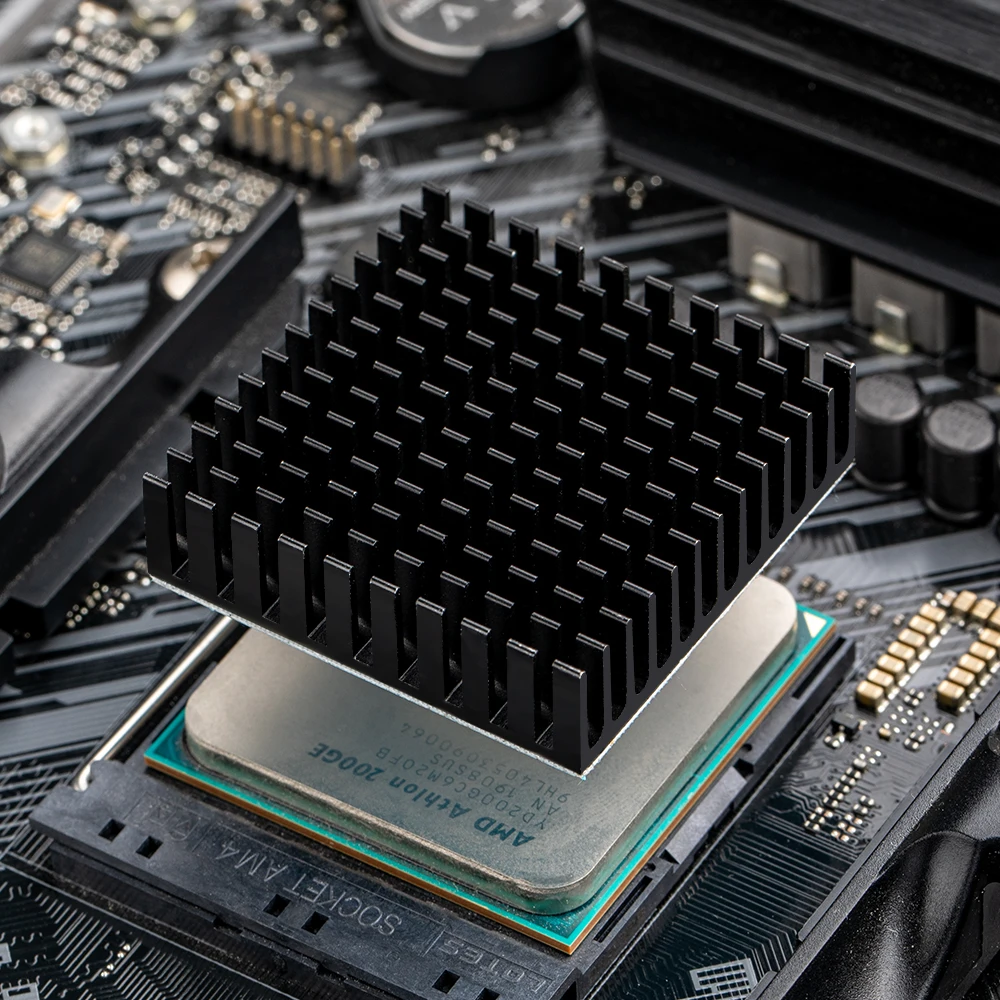 Алюминиевый радиатор-радиатор для электронного чипа IC RAM MOS Dynatron Raspberry Pi, охлаждение с теплопроводной лентой