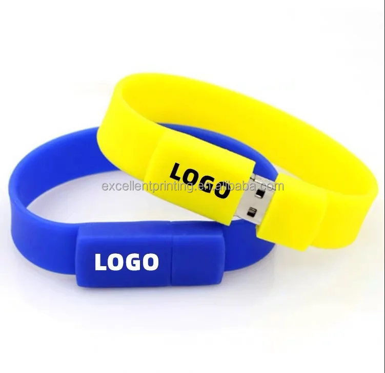 Custom Logo Memory Portable Wristband Usb Flash Drive Bracelet Pendrive Memory Stick