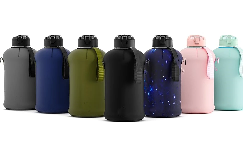 Water Bottle with Storage Sleeve Large Neoprene Cooler Sleeve