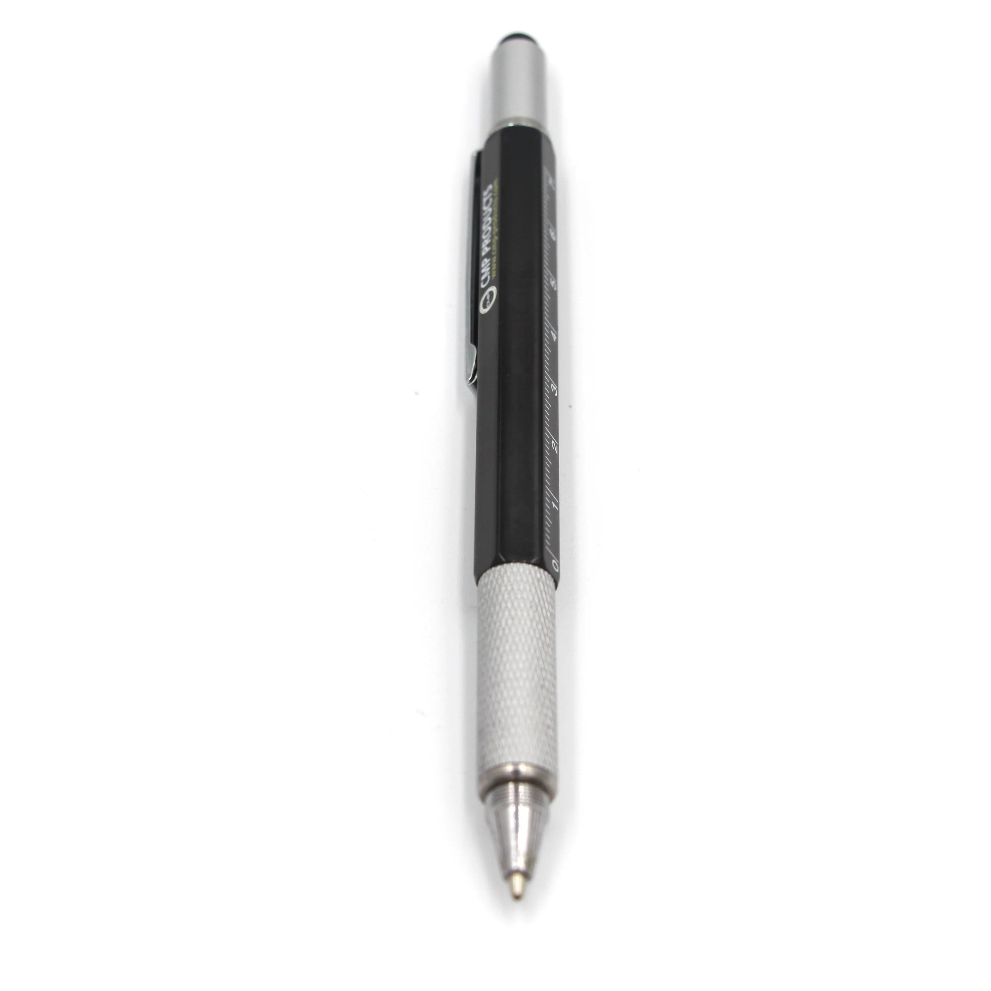Promotional Tool Pen with Custom Logo 6 in 1 Metal Pen Screwdrivers Ruler ballpoint Stylus Level