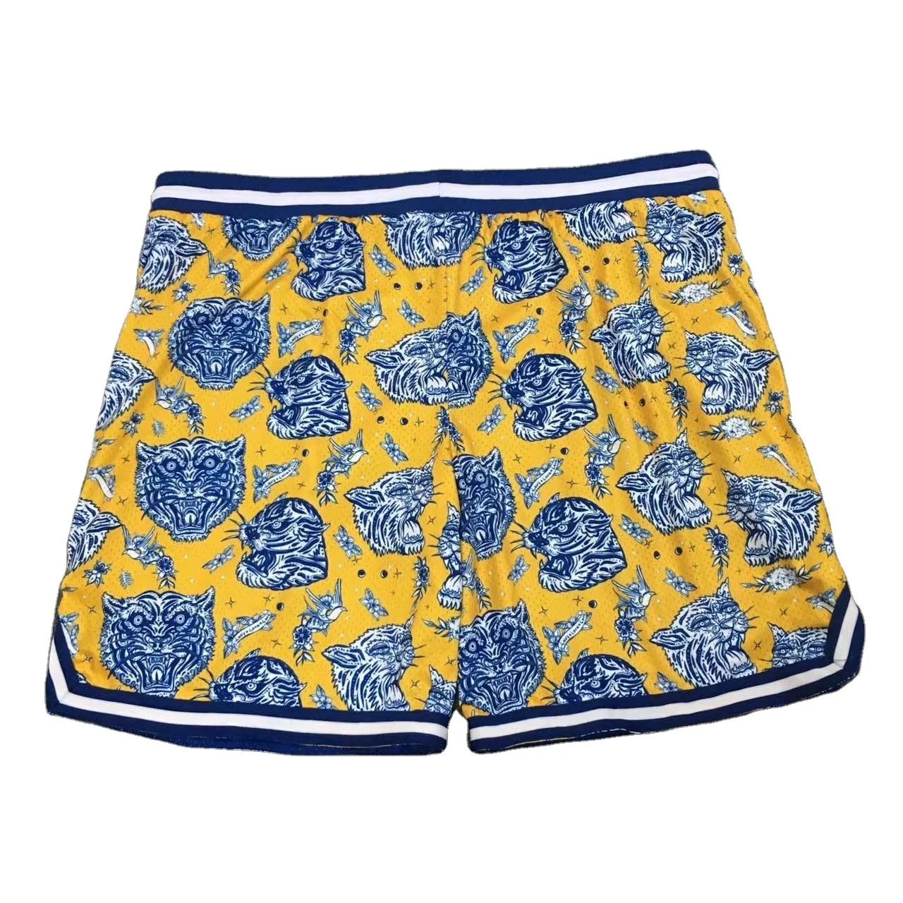 wholesale Men Letter Graphic Drawstring Waist high quality mens mesh shorts basketball shorts 5 inch with drawstring