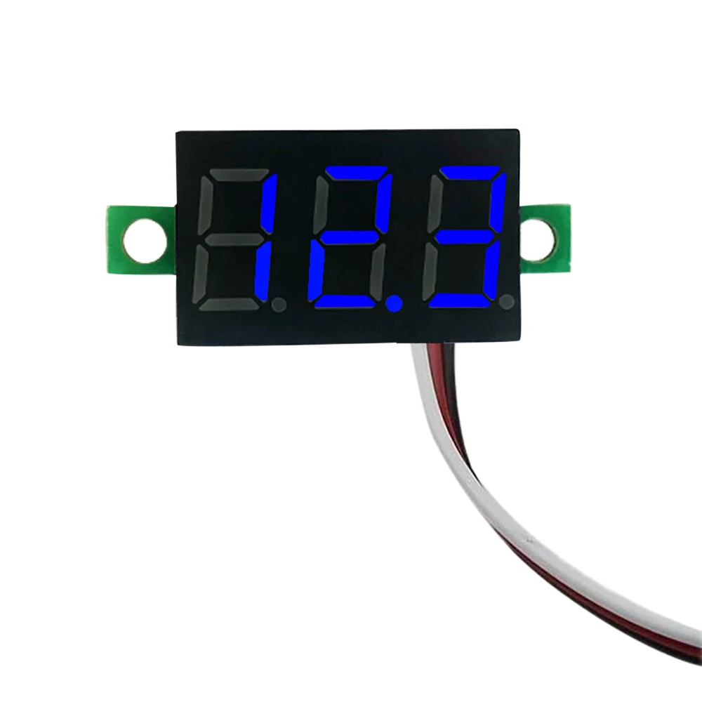 DC 0-100V Three-Wire Mini 0.28inch Digital Voltmeter Voltage Meter Gauge with Reverse Polarity Protection Digital Voltage Tester