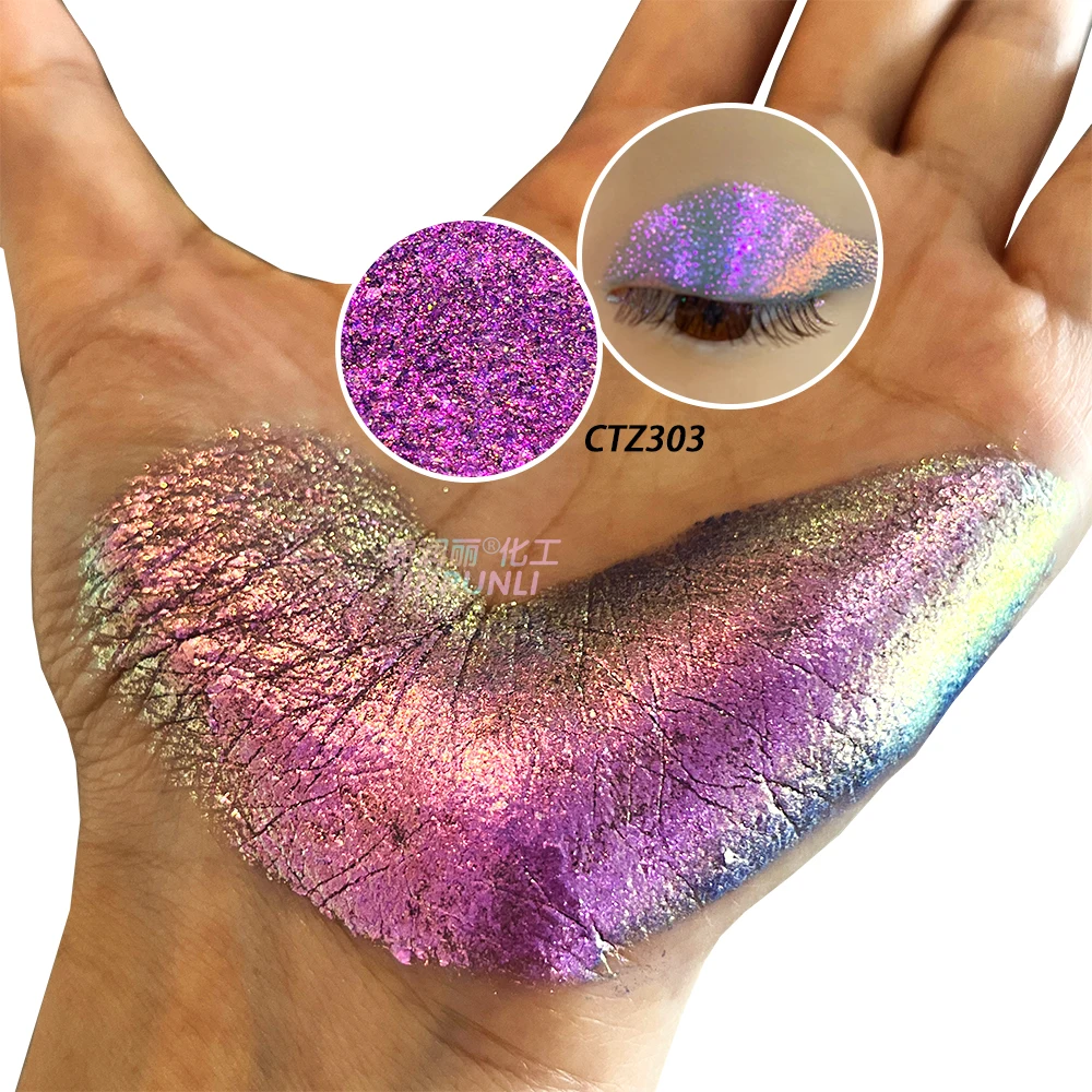 CTZ3 Jinrunli rainbow color FOUR TONE chameleon pigment eyeshadow chameleon effect shifting powder