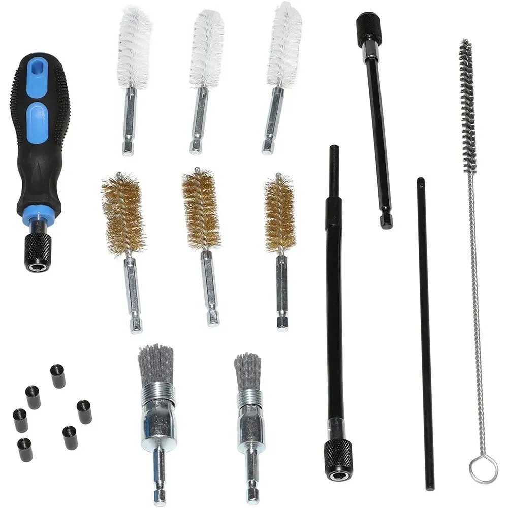 19PCS Universal Diesel Engine Injector Seat Cleaning Tool Cleaner Brush Kit