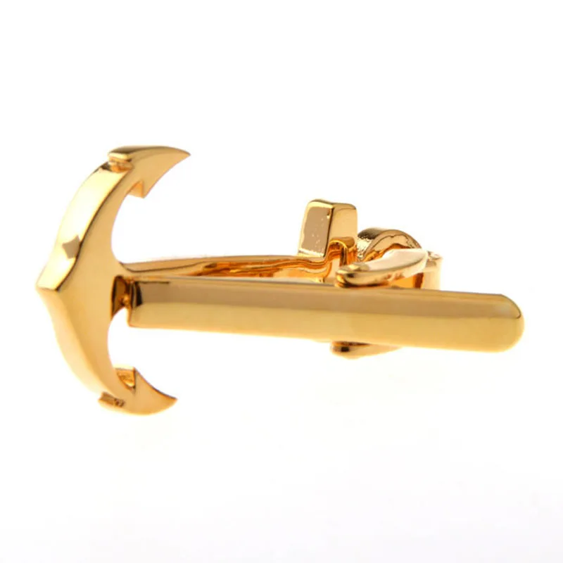 Wholesale Gold Color Ship Anchor Tie Pin Custom Rudder Sail Boat Tie Bar Mens Suit Shirt Formal Dress Fashion Accessory Tie Clip