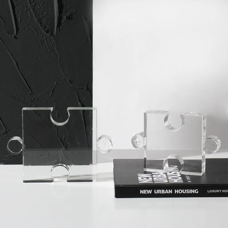 Three-dimensional geometric puzzle crystal ornaments clear crystal ornaments