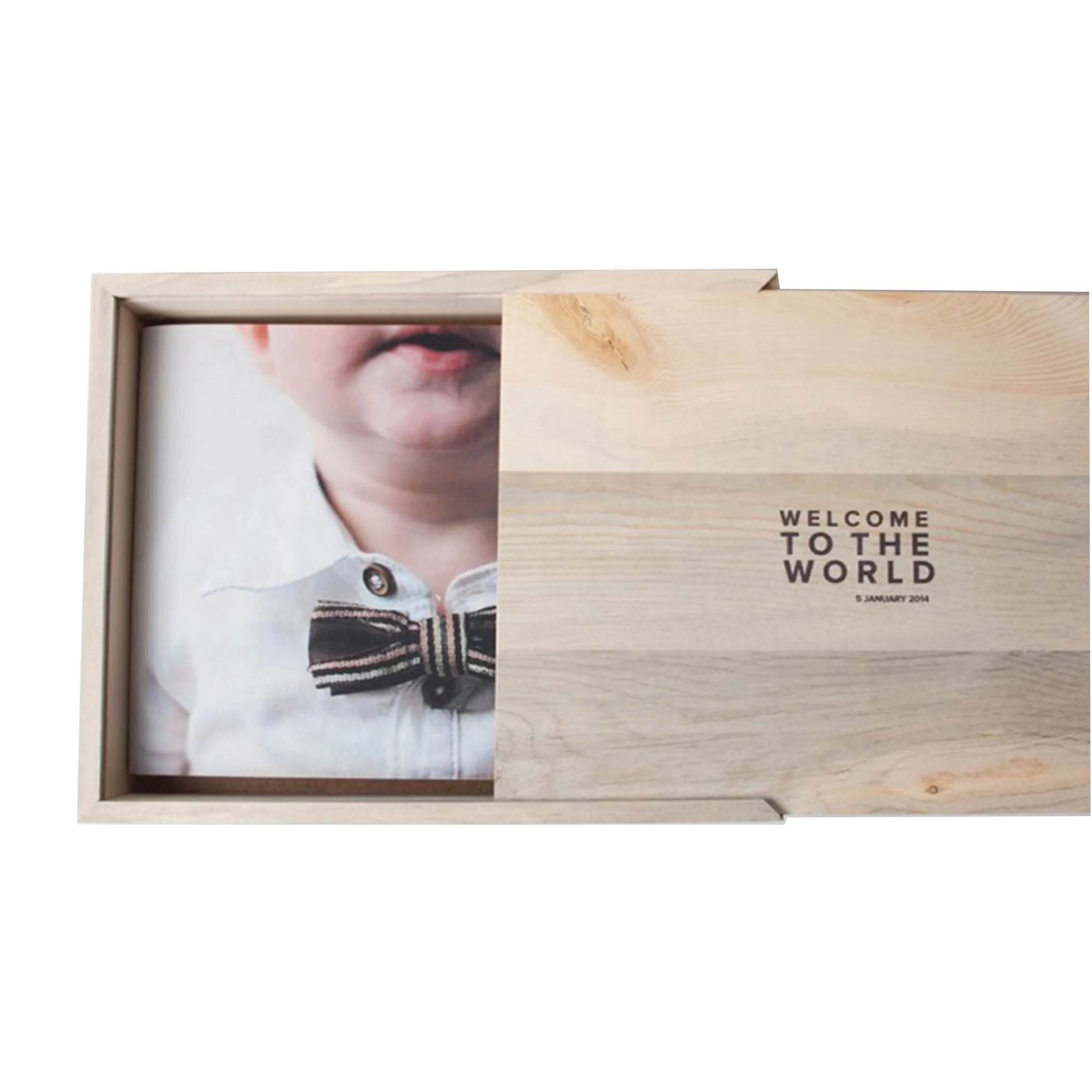 Keepsake Photo Box Storage Wooden Gift Box for Photos & Presents