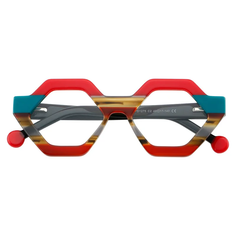 High-grade fashion colourful collocation acetate optical glasses frame personalised myopic glasses frame