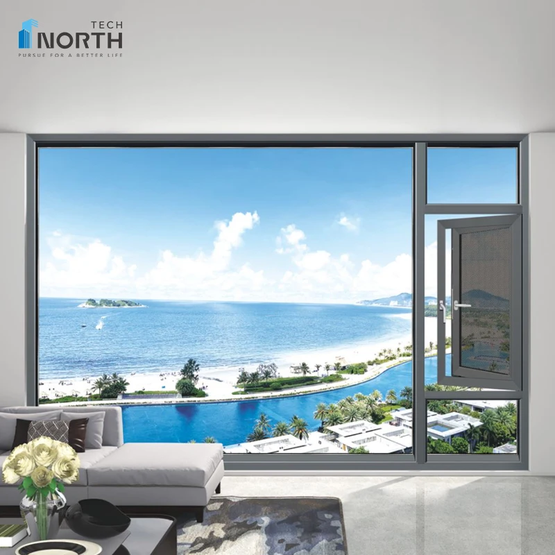 Latest Window Design Aluminum Casement Window Frame with Double Glass Aluminium Windows Products