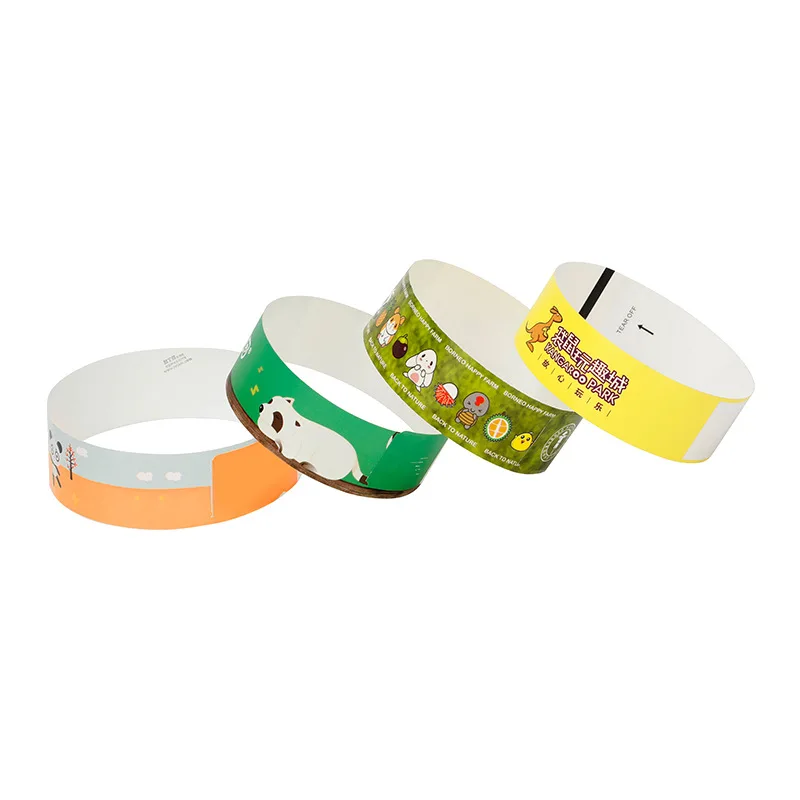 Festival Tyvek Wristband Set with Neon Designs for Vibrant Look In Stock One Time Use Paper Bracelet Factory Wholesale