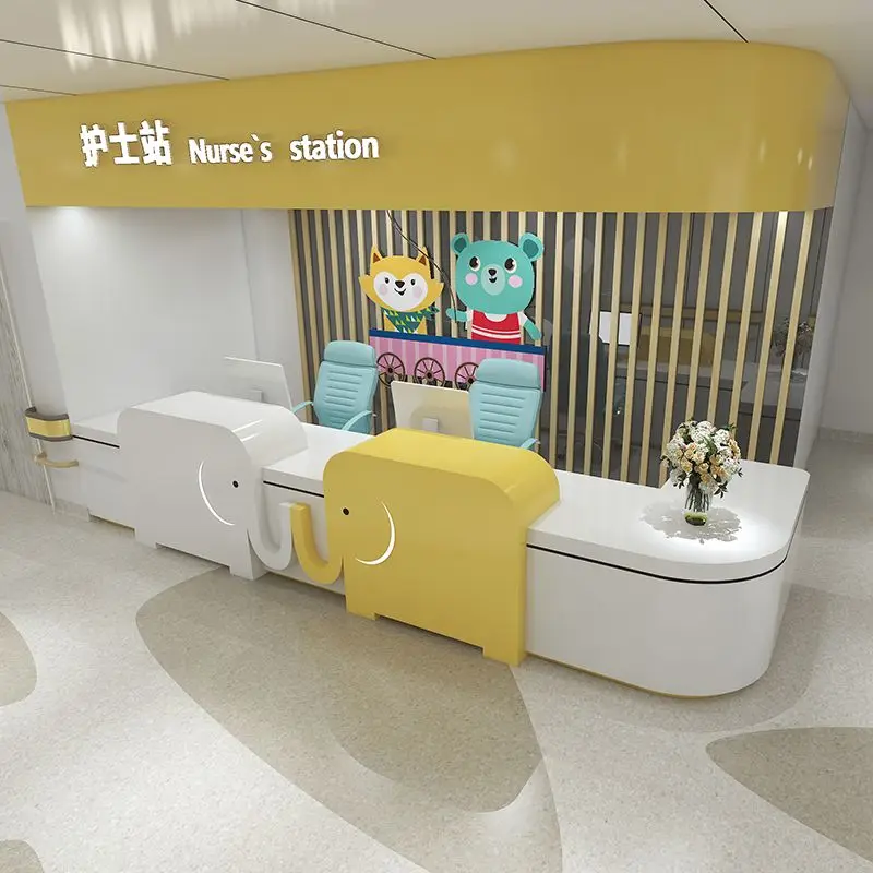 New Furniture Front Desk Reception Modern Hair Salon Reception L Shape Office Reception Desk Factory Directly Supply