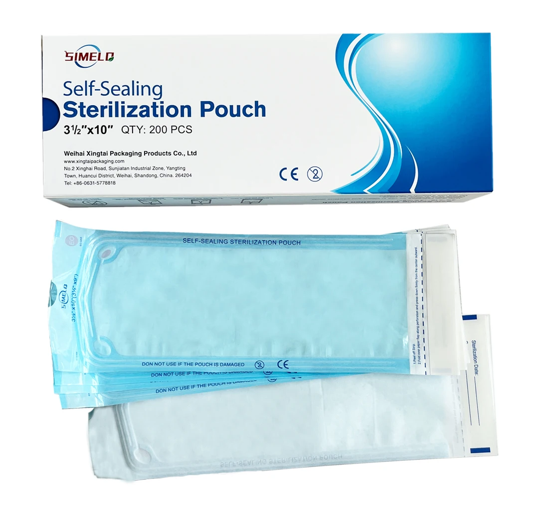 Self sealing medical dialysis paper consumables packaging bag disposable sterilization pouch