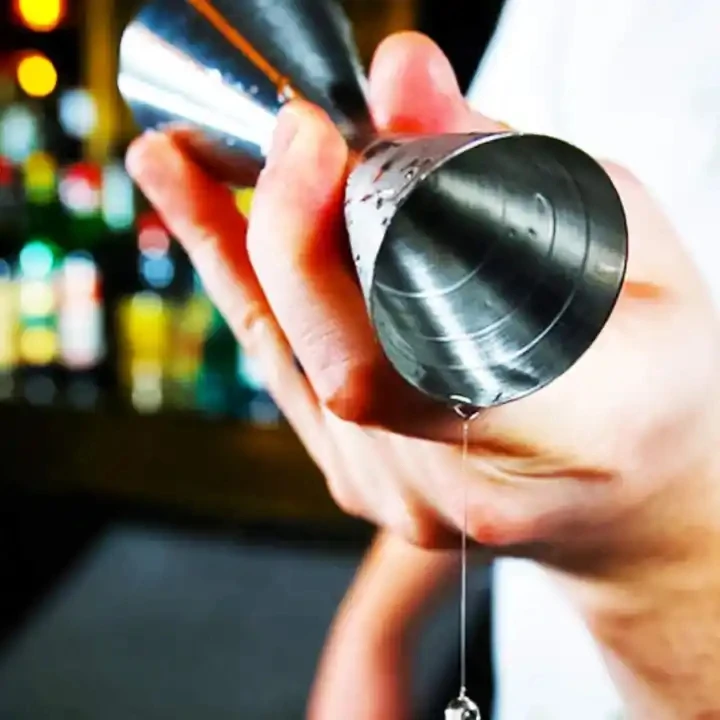 One-Piece Stainless Steel 30ml/60ml Double Jigger With Silver Gold Colors Measuring Cup Double Sided Jigger For Bar