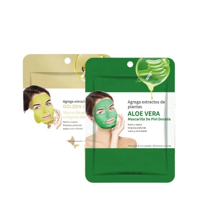 Private Label Cosmetic Facial Mask Aloe Clay Mask Golden Collagen Peeling Mask  Skin Care Whitening Cleaning