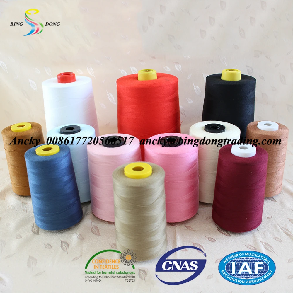 Blanco Y Color 40/2 5000 м 100% Poliester Hilos De Coser Venta Directa Fabrica
