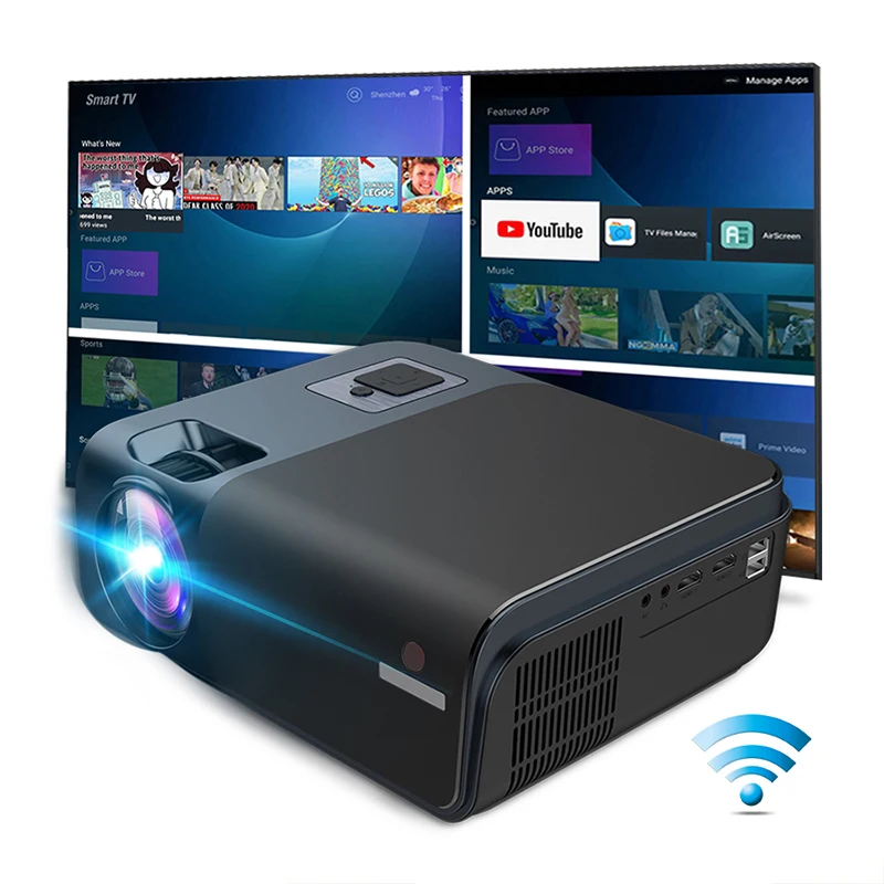 2022 Home Theater Portable Beamer LED WIFI Proiettore Android TV Branded Smart 4K Poyector Full HD Native 1080P LCD Projectors