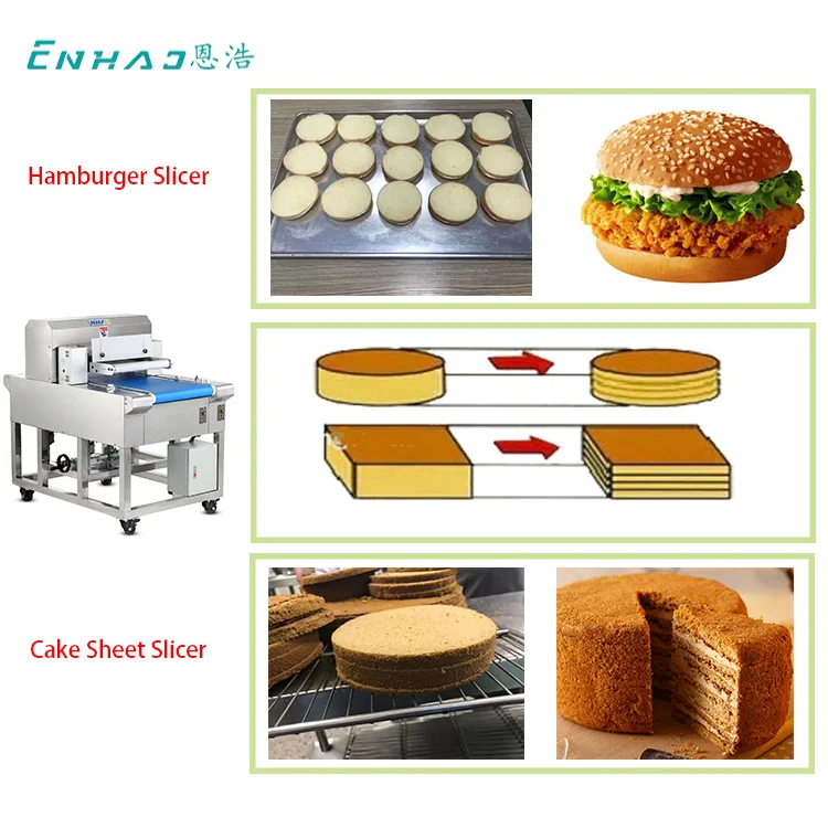 Fully Automatic Commercial Adjustable cake Bread Bun Hamburger Slicer