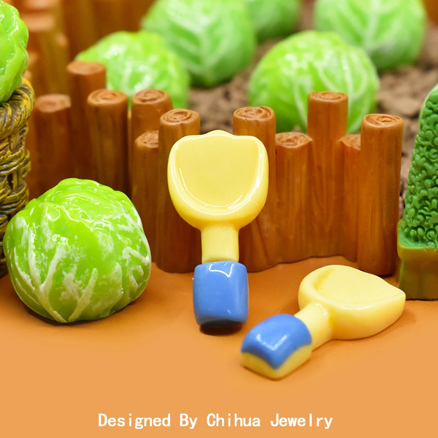 Cute Cabbage Resin Flatback Cabochon Miniature Vegetable For DIY Slime Accessories Doll House Kitchen Toy Fairy Garden Figurines