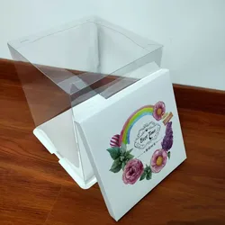 2022 Food Packaging Plastic Clear Cake Boxes Wholesale Cake Gift Boxes Transparent Customized Rigid Boxes Packaging Items Accept