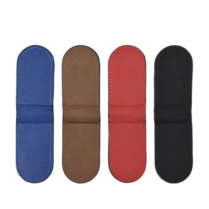 Custom Blank heat transfer laser wallet PU leather Cash Clip Purse Money Holder Magnet Foldable Laser blank Leather Money Clip