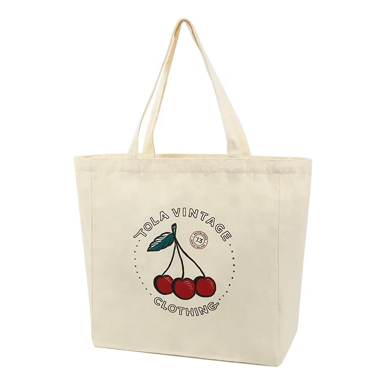 Manufacturer Wholesale Heavy Duty Natural Color Canvas Shopping Bag with Custom logo