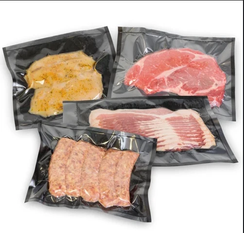 Goods In Stock Food Grade One Side Transparent Black Vacuum Seal Bags