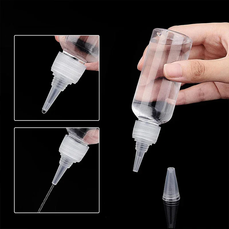 Plastic Squeeze Bottles with Tip Caps for Glue Condiments Paint Oil Resin Baking Arts Crafts Twist Top Applicator Bottles