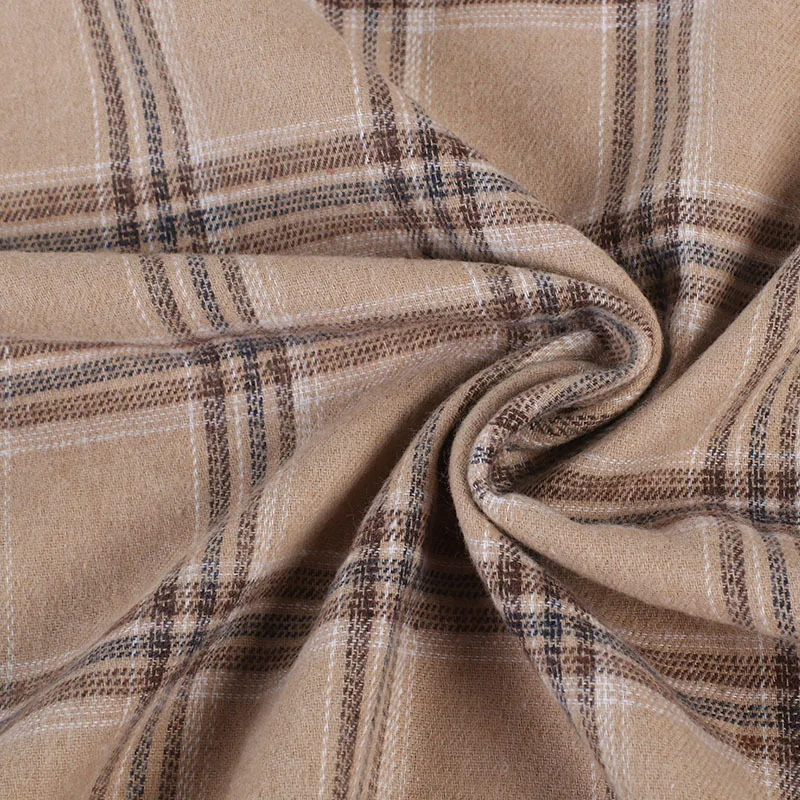 Woven breathable 16S 21S brushed polyester cotton yarn dyed flannel check plaid fabric for mens woman shirting pajama