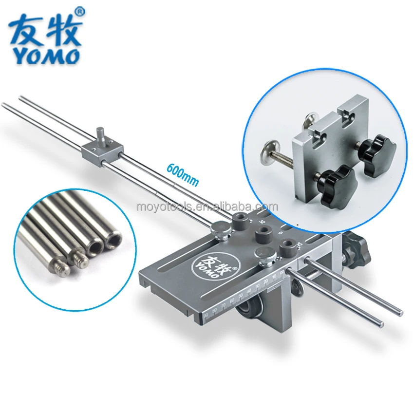 Upgrade Precision 3 In 1 Dowelling Jig Wood Hole Drilling Guide Woodworking Tool Kit With 600 mm Rods and Auxiliary Board