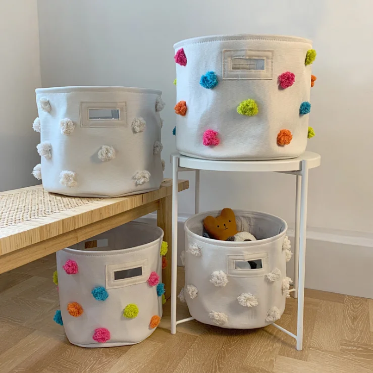 Newest European Style Organic Cotton Baby Nursery Storage Laundry Basket