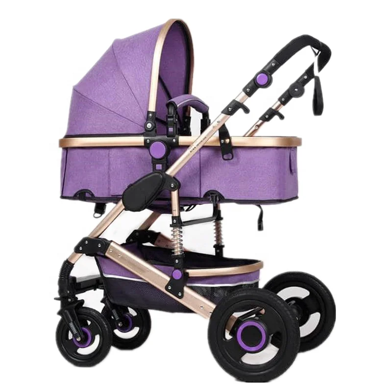High View 4 wheel baby stroller 3 in 1 Baby stroller carries car seat travel system stroller