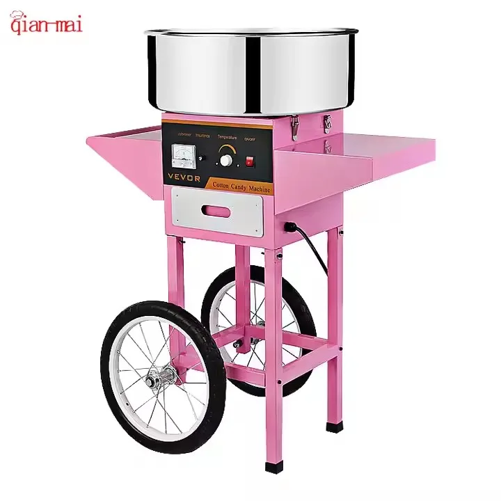 Electric Professional Full Automatic Cotton Floss Candy Maker Cart Single Cabinet Commercial Cotton Candy Machine(Ordinary)
