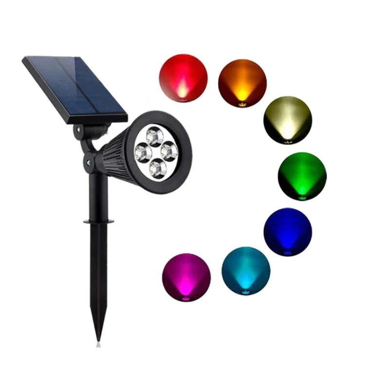  Уличная водонепроницаемая лампа RGB на солнечной батарее садовый ландшафтный светильник для газона 4 светодиода IP65 наземное