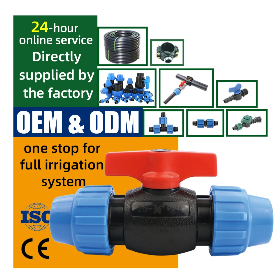 HYRT High Quality Female Thread PP compression plastic fittings PVC Single Union Ball Valve for irrigation system