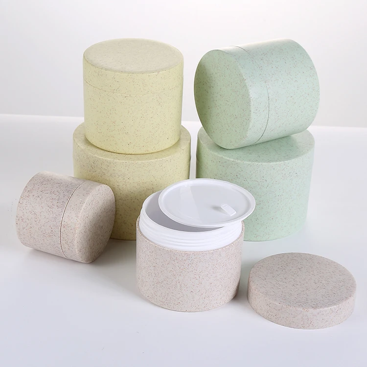Hottest 10g 20g 30g 50g 100g 150g 200g 250g Eco Friendly Recycled Cosmetic degradable Wheat Straw Plastic Jar For lip scrub