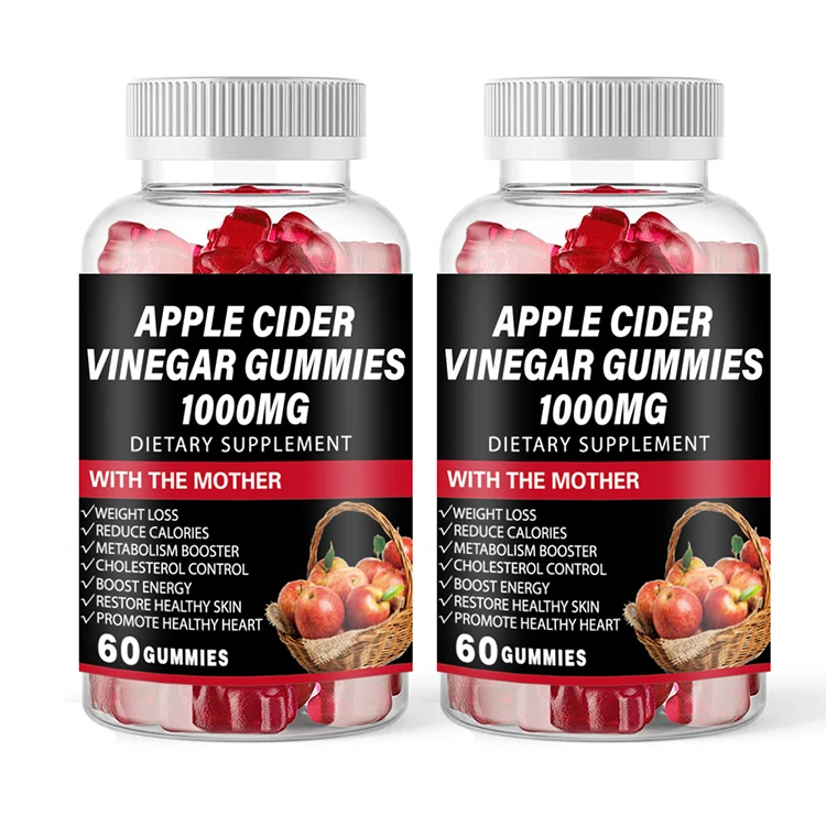 Private Label Vegan Organic Healthcare Supplement Weight Loss Slimming Promote Digestion Vitamins Apple Cider Vinegar Gummies