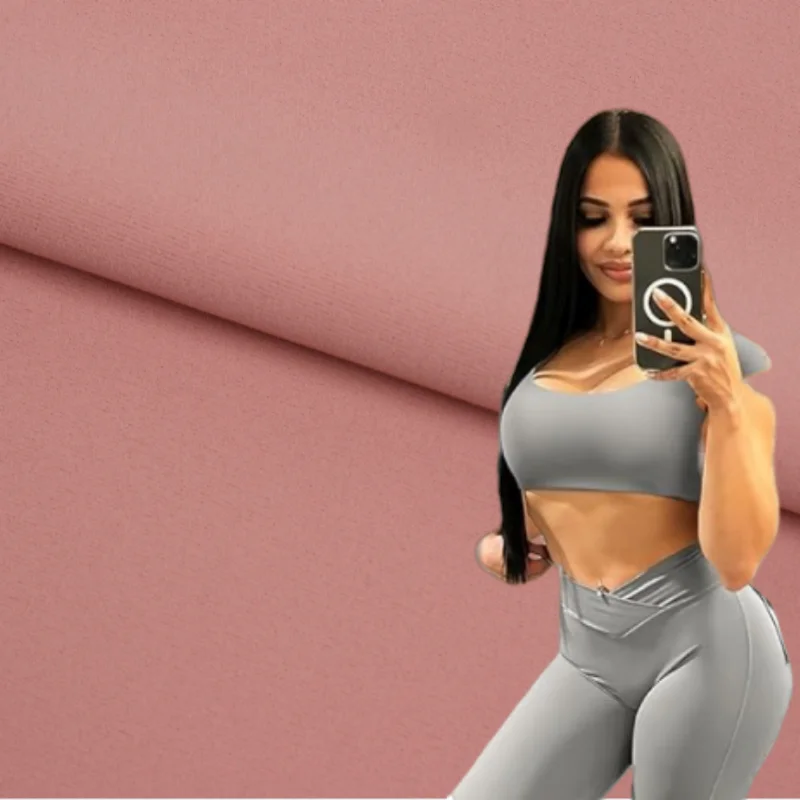 Eco-friendly Nylon Spandex Interlock For Top Legging exercise  knitting jersey fabric for gym fitness yoga sports stretch fabric