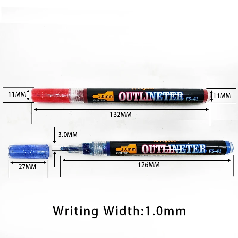 Hot Selling 18 Pcs Pack Drawing Double Line Outline Pen Outline Highlighter Marker Pen Metallic Color Marker